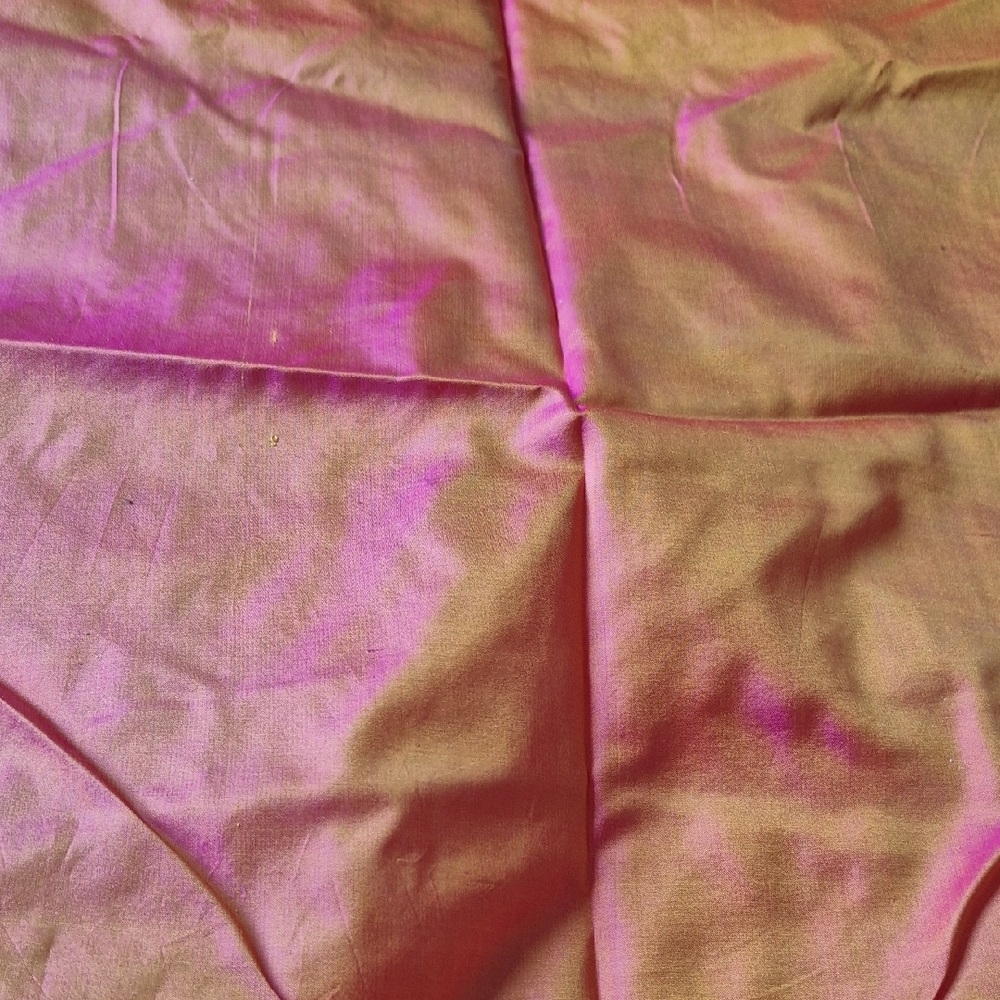 Dupioni Silk Fabric - Green, Pink, Orange/Pink Iridescent - Picture 3 of 16